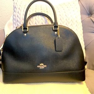 🐴⚜️COACH Authentic Black Leather Purse Handbag! EUC Crossbody, Shoulder handle